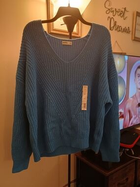 SONOMA Oversized V-Neck Sweater in Blue Xxl